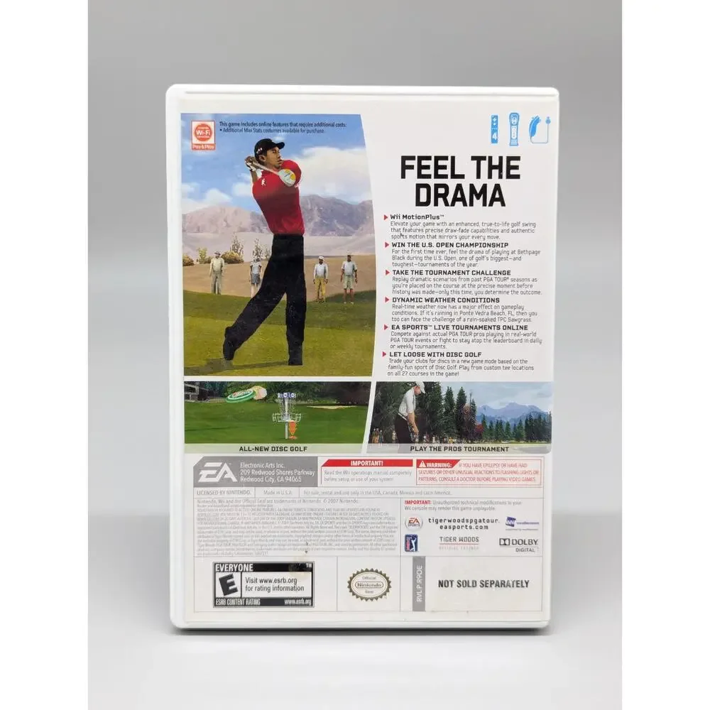 Tiger Woods PGA Tour 10 Nintendo Wii Replacement Case & Manual Only No Game